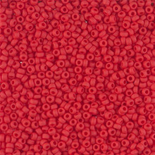 Japanese Miyuki Seed Beads, size 11/0, SKU 111030.MY11-0408F, matte opaque red, (1 28-30 gram tube, apprx 3080 beads)