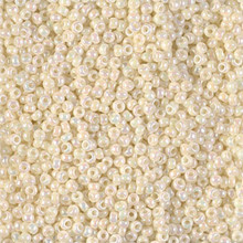 Japanese Miyuki Seed Beads, size 11/0, SKU 111030.MY11-0486, ivory pearl ceylon AB, (1 28-30 gram tube, apprx 3080 beads)