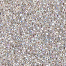 Japanese Miyuki Seed Beads, size 11/0, SKU 111030.MY11-1001, crystal silver lined AB, (1 28-30 gram tube, apprx 3080 beads)