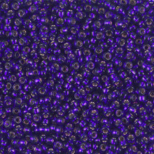 Japanese Miyuki Seed Beads, size 11/0, SKU 111030.MY11-1427, dyed silver lined dark violet, (1 28-30 gram tube, apprx 3080 beads)
