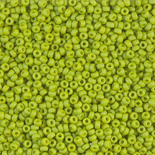 Japanese Miyuki Seed Beads, size 11/0, SKU 111030.MY11-2316, matte opaque lime, (1 28-30 gram tube, apprx 3080 beads)