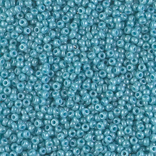 Japanese Miyuki Seed Beads, size 11/0, SKU 111030.MY11-2470, opaque  turquoise green luster, (1 28-30 gram tube, apprx 3080 beads)