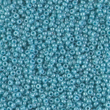 Japanese Miyuki Seed Beads, size 11/0, SKU 111030.MY11-2470, opaque turquoise green luster, (1 28-30 gram tube, apprx 3080 beads)