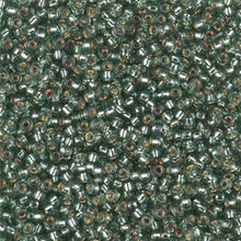 Japanese Miyuki Seed Beads, size 11/0, SKU 111030.MY11-4274, duracoat silverlined dyed dark sea foam, (1 28-30 gram tube, apprx 3080 beads)
