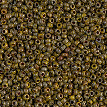 Japanese Miyuki Seed Beads, size 11/0, SKU 111030.MY11-4519, picasso opaque yellow, (1 28-30 gram tube, apprx 3080 beads)
