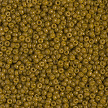 Japanese Miyuki Seed Beads, size 11/0, SKU 111030.MY11-4491, duracoat opaque spanish olive, (1 28-30 gram tube, apprx 3080 beads)