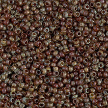 Japanese Miyuki Seed Beads, size 11/0, SKU 111030.MY11-4505, picasso light smoky topaz transparent, (1 28-30 gram tube, apprx 3080 beads)
