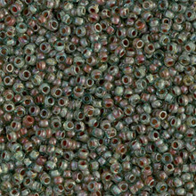 Japanese Miyuki Seed Beads, size 11/0, SKU 111030.MY11-4506, picasso olivine transparent, (1 28-30 gram tube, apprx 3080 beads)