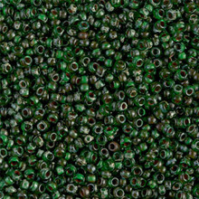Japanese Miyuki Seed Beads, size 11/0, SKU 111030.MY11-4507, picasso green transparent, (1 28-30 gram tube, apprx 3080 beads)