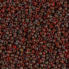 Japanese Miyuki Seed Beads, size 11/0, SKU 111030.MY11-4513, picasso opaque red garnet matte, (1 28-30 gram tube, apprx 3080 beads)