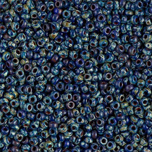 Japanese Miyuki Seed Beads, size 11/0, SKU 111030.MY11-4518, picasso opaque cobalt, (1 28-30 gram tube, apprx 3080 beads)