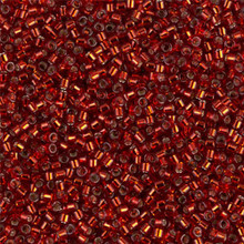Delica Beads (Miyuki), size 11/0 (same as 12/0), SKU 195006.DB11-0603, burnt orange silver lined, (10gram tube, apprx 1900 beads)