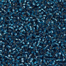 Delica Beads (Miyuki), size 11/0 (same as 12/0), SKU 195006.DB11-0608, blue zircon silver lined, (10gram tube, apprx 1900 beads)