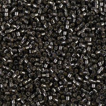 Delica Beads (Miyuki), size 11/0 (same as 12/0), SKU 195006.DB11-0613, dark grey silver lined, (10gram tube, apprx 1900 beads)
