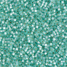 Delica Beads (Miyuki), size 11/0 (same as 12/0), SKU 195006.DB11-0626, light mint green alabaster silver lined, (10gram tube, apprx 1900 beads)