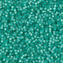 Delica Beads (Miyuki), size 11/0 (same as 12/0), SKU 195006.DB11-0627, mint green alabaster silver lined, (10gram tube, apprx 1900 beads)