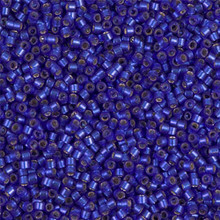 Delica Beads (Miyuki), size 11/0 (same as 12/0), SKU 195006.DB11-0696, cobalt semi-matte silver lined, (10gram tube, apprx 1900 beads)