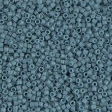 Delica Beads (Miyuki), size 11/0 (same as 12/0), SKU 195006.DB11-0792, dyed matte grey blue, (10gram tube, apprx 1900 beads)