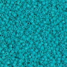 Delica Beads (Miyuki), size 11/0 (same as 12/0), SKU 195006.DB11-0793, dyed matte opaque turquoise, (10gram tube, apprx 1900 beads)
