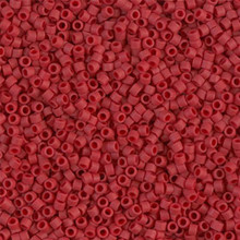 Delica Beads (Miyuki), size 11/0 (same as 12/0), SKU 195006.DB11-0796, dyed matte opaque maroon, (10gram tube, apprx 1900 beads)