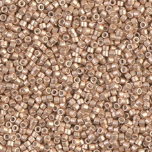 Delica Beads (Miyuki), size 11/0 (same as 12/0), SKU 195006.DB11-1152, galvanized semi-frosted champagne, (10gram tube, apprx 1900 beads)