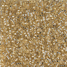 Delica Beads (Miyuki), size 11/0 (same as 12/0), SKU 195006.DB11-1212, silver lined light straw, (10gram tube, apprx 1900 beads)