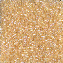 Delica Beads (Miyuki), size 11/0 (same as 12/0), SKU 195006.DB11-1252, transparent light straw luster, (10gram tube, apprx 1900 beads)
