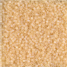 Delica Beads (Miyuki), size 11/0 (same as 12/0), SKU 195006.DB11-1287, matte transparent light straw luster, (10gram tube, apprx 1900 beads)