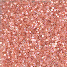 Delica Beads (Miyuki), size 11/0 (same as 12/0), SKU 195006.DB11-1863, silk inside dyed cinnamon AB, (10gram tube, apprx 1900 beads)