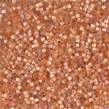 Delica Beads (Miyuki), size 11/0 (same as 12/0), SKU 195006.DB11-1864, silk inside dyed topaz AB, (10gram tube, apprx 1900 beads)