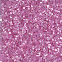 Delica Beads (Miyuki), size 11/0 (same as 12/0), SKU 195006.DB11-1866, silk inside dyed orchid AB, (10gram tube, apprx 1900 beads)