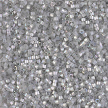 Delica Beads (Miyuki), size 11/0 (same as 12/0), SKU 195006.DB11-1871, silk inside dyed smoke grey AB, (10gram tube, apprx 1900 beads)