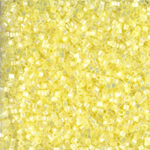Delica Beads (Miyuki), size 11/0 (same as 12/0), SKU 195006.DB11-1873, silk inside dyed citron AB, (10gram tube, apprx 1900 beads)