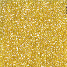 Delica Beads (Miyuki), size 11/0 (same as 12/0), SKU 195006.DB11-1886, transparent yellow luster, (10gram tube, apprx 1900 beads)