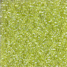 Delica Beads (Miyuki), size 11/0 (same as 12/0), SKU 195006.DB11-1888, transparent chartreuse luster, (10gram tube, apprx 1900 beads)
