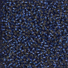 Delica Beads (Miyuki), size 11/0 (same as 12/0), SKU 195006.DB11-2191, duracoat silverlined dyed navy, (10gram tube, apprx 1900 beads)