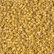 Delica Beads (Miyuki), size 11/0 (same as 12/0), SKU 195006.DB11-2302, matte opaque glazed citron AB, (10gram tube, apprx 1900 beads)