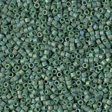 Delica Beads (Miyuki), size 11/0 (same as 12/0), SKU 195006.DB11-2311, matte opaque glazed turtle green AB, (10gram tube, apprx 1900 beads)