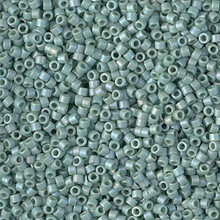 Delica Beads (Miyuki), size 11/0 (same as 12/0), SKU 195006.DB11-2313, matte opaque glazed sea opal AB, (10gram tube, apprx 1900 beads)