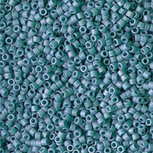 Delica Beads (Miyuki), size 11/0 (same as 12/0), SKU 195006.DB11-2315, matte opaque glazed nile blue AB, (10gram tube, apprx 1900 beads)