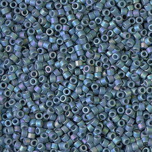 Delica Beads (Miyuki), size 11/0 (same as 12/0), SKU 195006.DB11-2316, matte opaque glazed moody blue AB, (10gram tube, apprx 1900 beads)