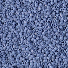 Delica Beads (Miyuki), size 11/0 (same as 12/0), SKU 195006.DB11-2318, matte opaque glazed mermaid blue AB, (10gram tube, apprx 1900 beads)