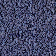 Delica Beads (Miyuki), size 11/0 (same as 12/0), SKU 195006.DB11-2319, matte opaque glazed navy AB, (10gram tube, apprx 1900 beads)