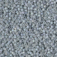 Delica Beads (Miyuki), size 11/0 (same as 12/0), SKU 195006.DB11-2320, matte opaque glazed shark fin AB, (10gram tube, apprx 1900 beads)