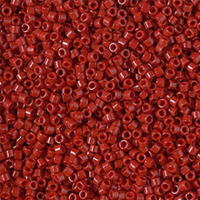 Delica Beads (Miyuki), size 11/0 (same as 12/0), SKU 195006.DB11-2354, duracoat opaque dyed shanghai red, (10gram tube, apprx 1900 beads)