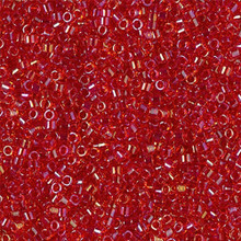 Delica Beads (Miyuki), size 11/0 (same as 12/0), SKU 195006.DB11-2374, inside dyed scarlet, (10gram tube, apprx 1900 beads)