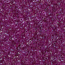 Delica Beads (Miyuki), size 11/0 (same as 12/0), SKU 195006.DB11-2389, inside dyed magenta, (10gram tube, apprx 1900 beads)