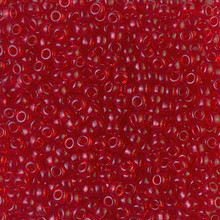 Japanese Miyuki Seed Beads, size 8/0, SKU 189008.MY8-0140, transparent red orange , (1 26-28 gram tube, apprx 1120 beads)