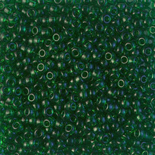 Japanese Miyuki Seed Beads, size 8/0, SKU 189008.MY8-0146, transparent green , (1 26-28 gram tube, apprx 1120 beads)