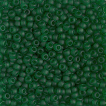 Japanese Miyuki Seed Beads, size 8/0, SKU 189008.MY8-0146F, matte transparent green, (1 26-28 gram tube, apprx 1120 beads)